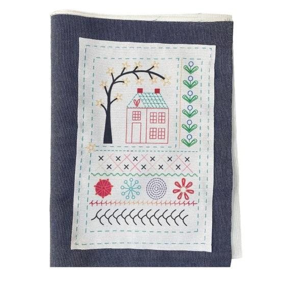 DIY Przewodnik Referencyjny do Haftu ze Stronami z Tkaniny Książka Ściegów Zestaw Startowy Nici do Haftu Igły Nożyczki Haft