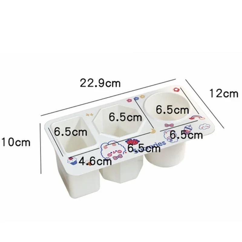 3 Lattices Desk Pen Holder Pencil Storage School Office Stationery Pens Box Brush Stand Organizer Boxes Desktop Assessories