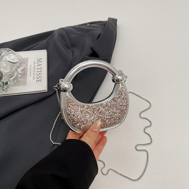 2026 Spring Women's Sparkling Underarm Crossbody Handbag - Fashionable, Simple Niche Design