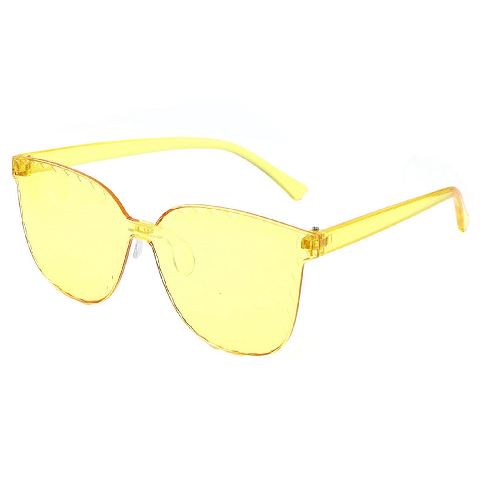 

Кружевные солнцезащитные очки без оправы Желейные прозрачные солнцезащитные очки жёлтый