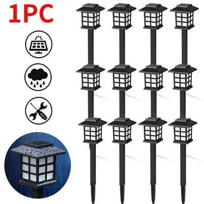 Luces solares LED cuadradas para camino, lámpara de césped, lámpara Solar para exteriores, decoración para jardín, Patio, 1 ud.