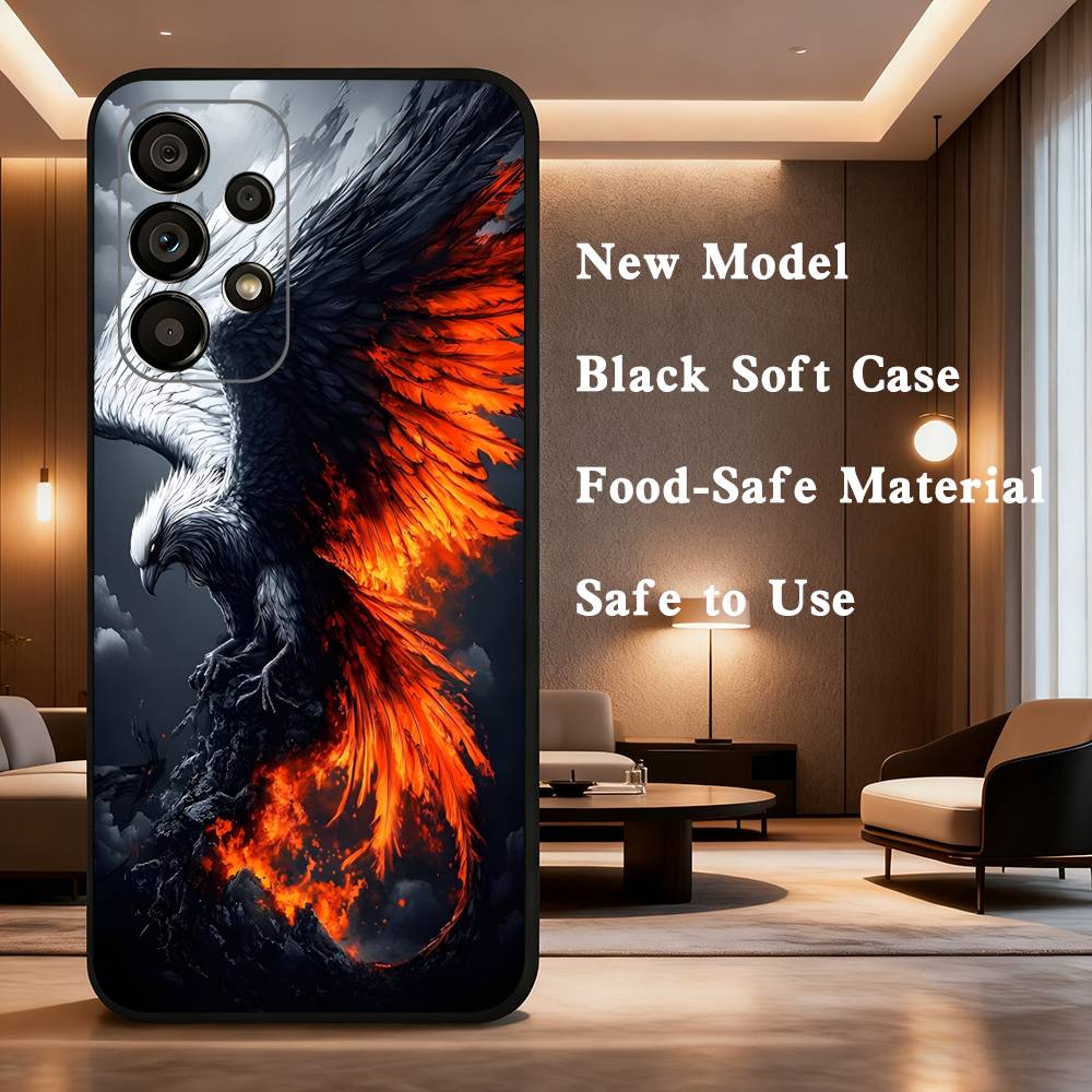 

Cool Animal Eagle Art For Samsung Galaxy A73,31,71,53,32,72,Note,22,41,8,9,52,J7,Soft Black Silicone Cover Case SamsungA41