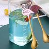 Creative Coffee Spoons Stainless Steel Flamingo Titanium-plated Paint Mixing Spoon Hanging Cup Mini Spoon