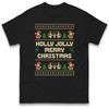 Holly Jolly Merry Christmas T-Shirt Tshirt Mens Womens Tops Unisex Tees 100% Cotton