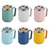 1PC 450ML Coffee Cup with Handle Lid Straw Insulated Cup Vacuum Stainless Steel Double Layer Large Capacity Portable Traveling