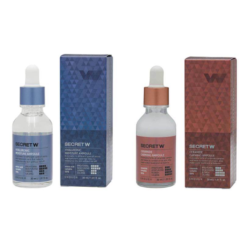 ENOUGH 5 types de secrets avec série d'ampoules pour éclaircir/carming/peptide/hyaluronique/soin des pores 30 ml (20 Options)