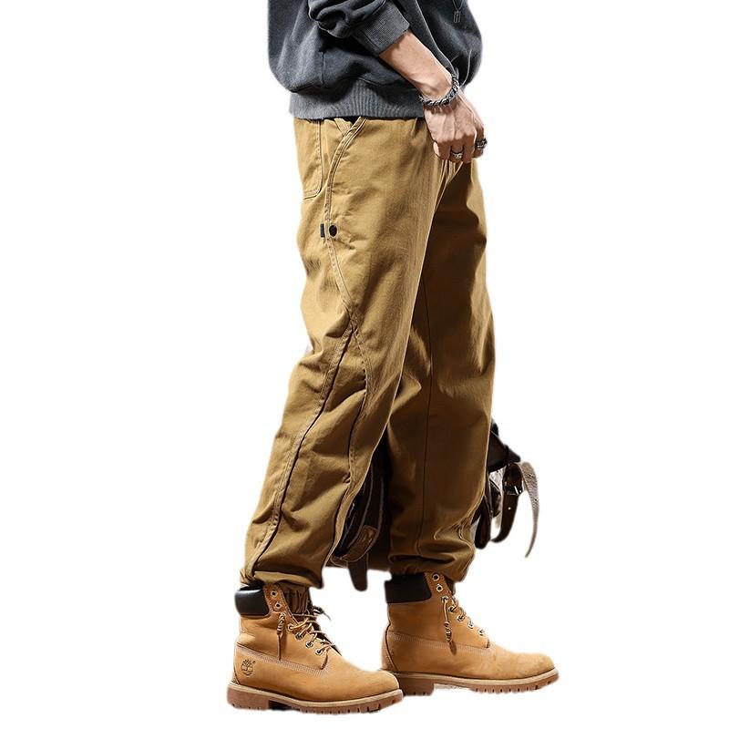 2025 Men's American Retro Harem Overalls - Thickened Spring/Autumn Casual Pants