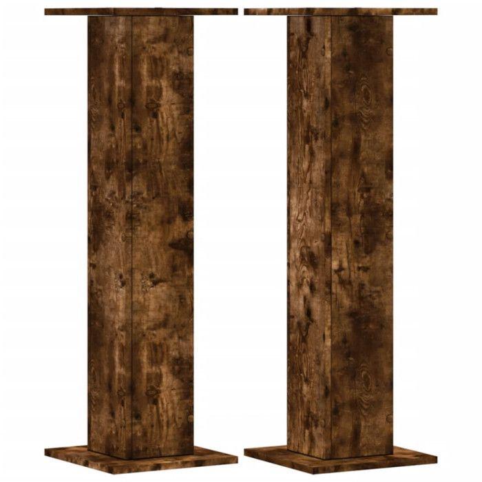 Speaker Stands 2 Pcs Smoked Oak Engineered Wood