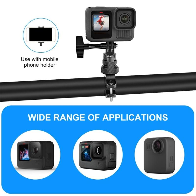 Verstellbarer Motorrad Fahrrad Lenker Kamera Halter Halterung Volle Drehung Haltbarkeit Aufbau AntiVibration Für Outdoor Sportarten