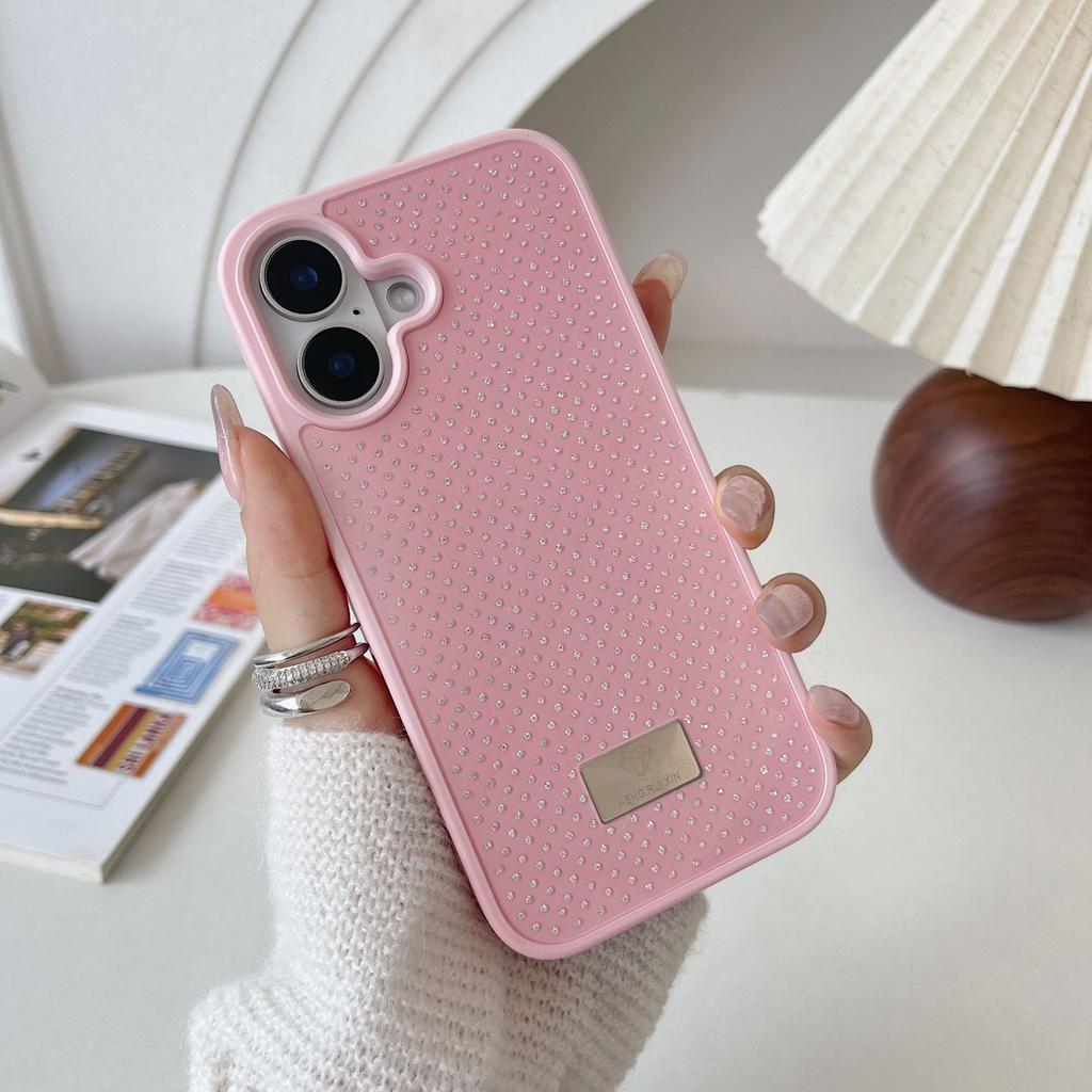 Applicable To Apple 16-star Sparkling Phone Case, IPhone15 Full Diamond 13 Protective Case, 14 Fresh Polka Dot Diamond Case