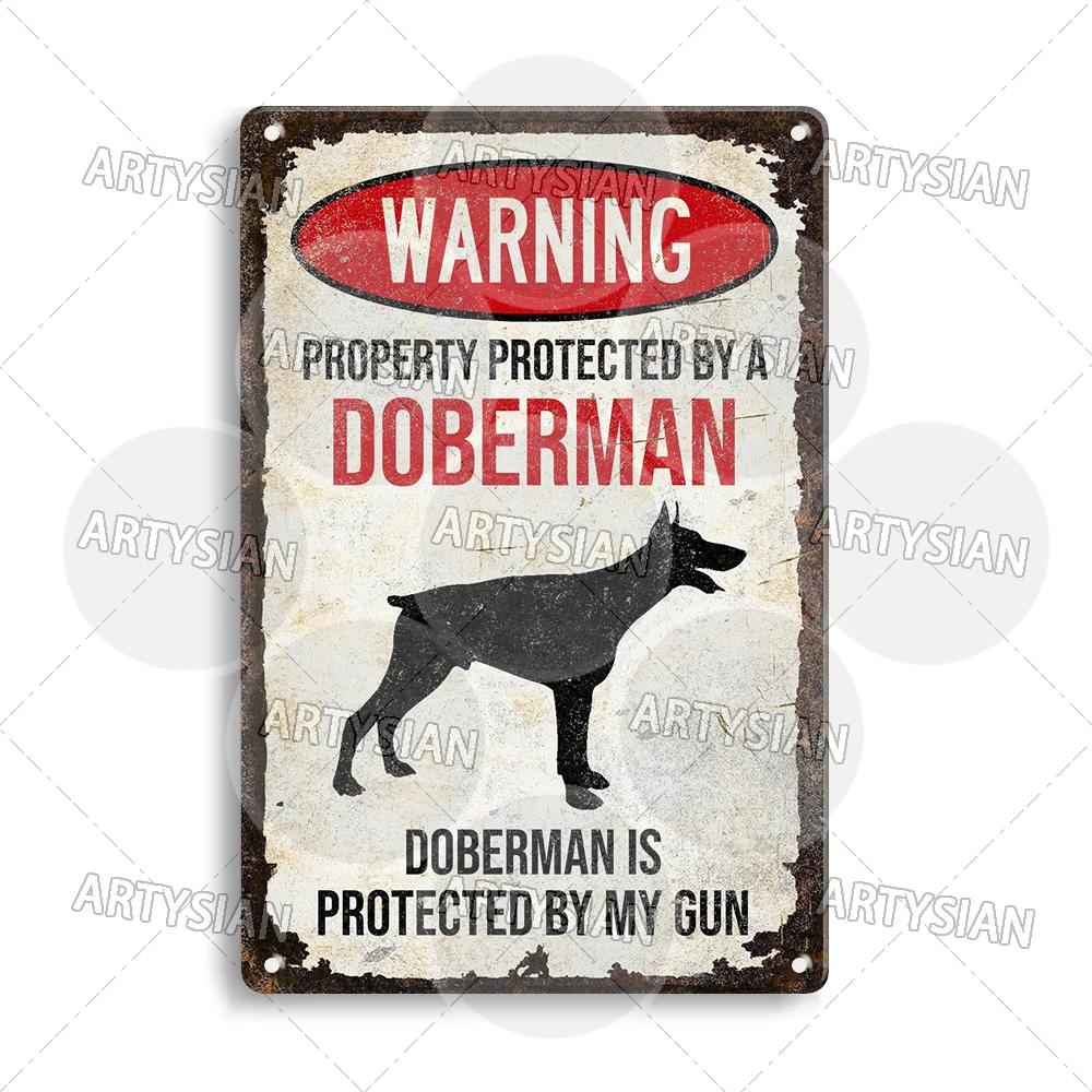 Beware Of Dog Warning Metal Sign German Shorthaired Pointer Aussie Dachshund Labrador Doxie Bulldog Dobermann Pyrenees Shiba Pug