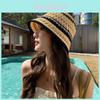 Striped Knitted Bucket Hat For Women Summer Sunshade Fashion Lightweight Travel Accessory