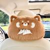 Cartoon Car Headrest Tissue Box Creative Plush Car Hanging Drawer Multifunctional Cute Car Tissue Box.