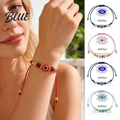 Evil Eye Bracelet String Adjustable Braided Rope Good Luck Amulet
