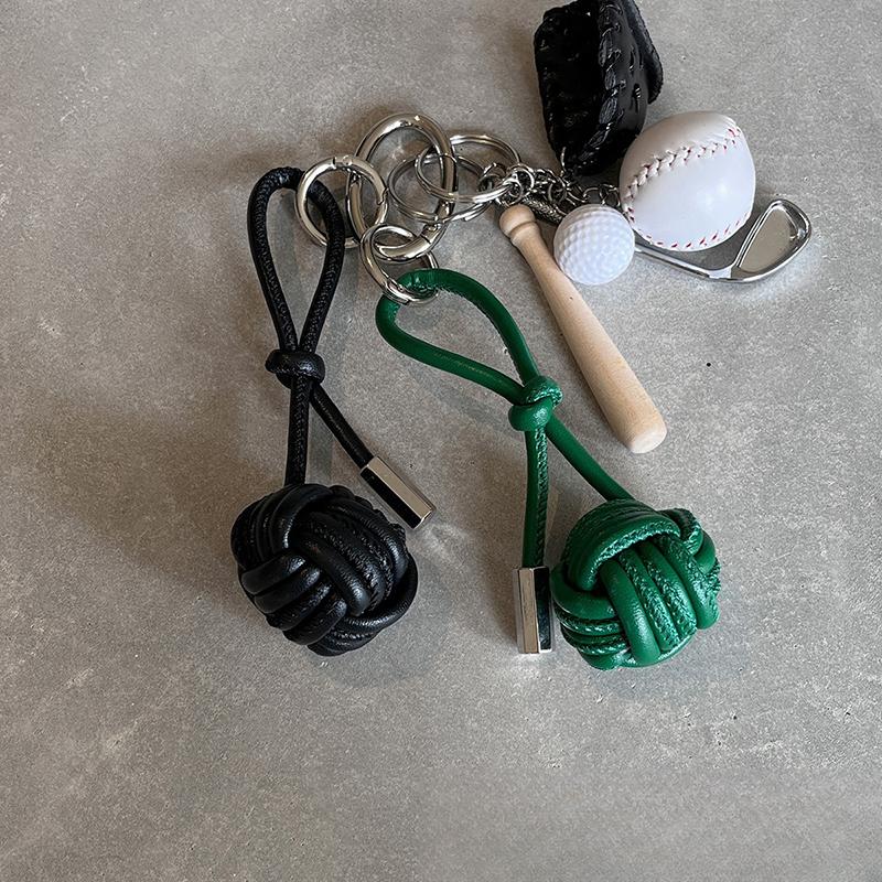 Elegant Ball Keychain Versatile Leather Phone Lanyard Bag Charms Pendant Car Key Ring Backpack Decoration Accessories Gifts