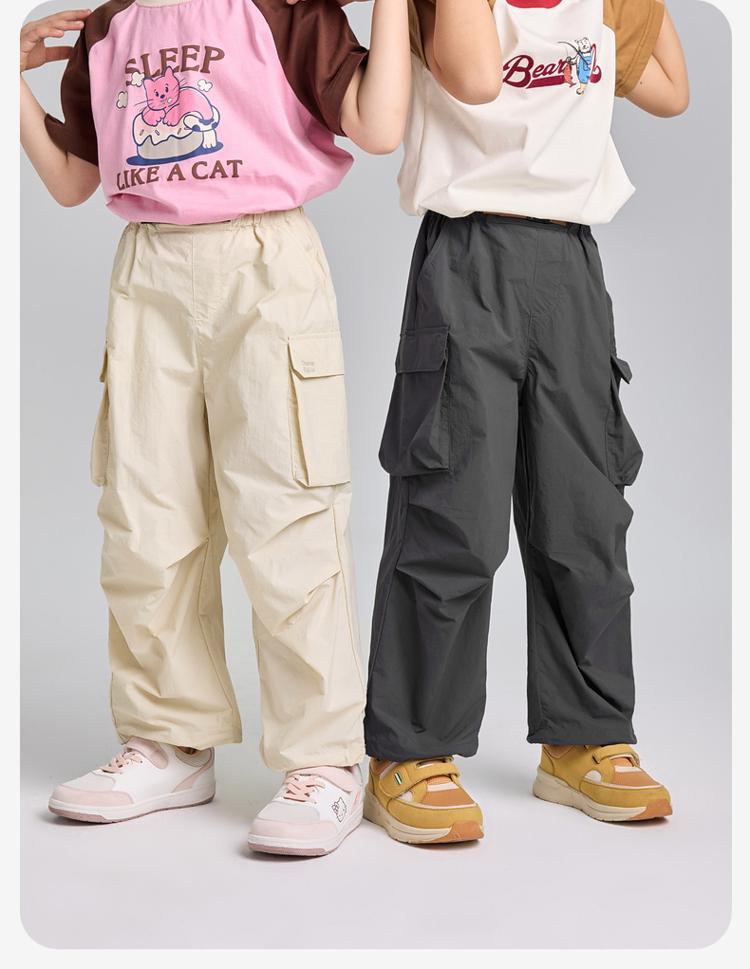 David Bella Children's Pants Summer New Boys' Outdoor Work Pants Women's Middle and Large Children's Waterproof Parachute Pants