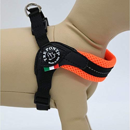 Tre Ponti Fibbia Adjustable Soft Mesh Harness for Dogs, Cushioned and Breathable (LTP123) (Size 4, Green)
