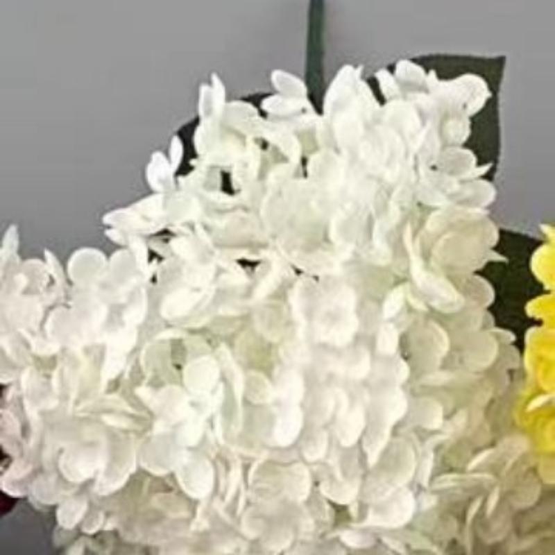Simulation 5 Heads French Hydrangeas Branch Silk Fake Flowers Restaurant Decoration Champagne Hydrangea Artificial Flower