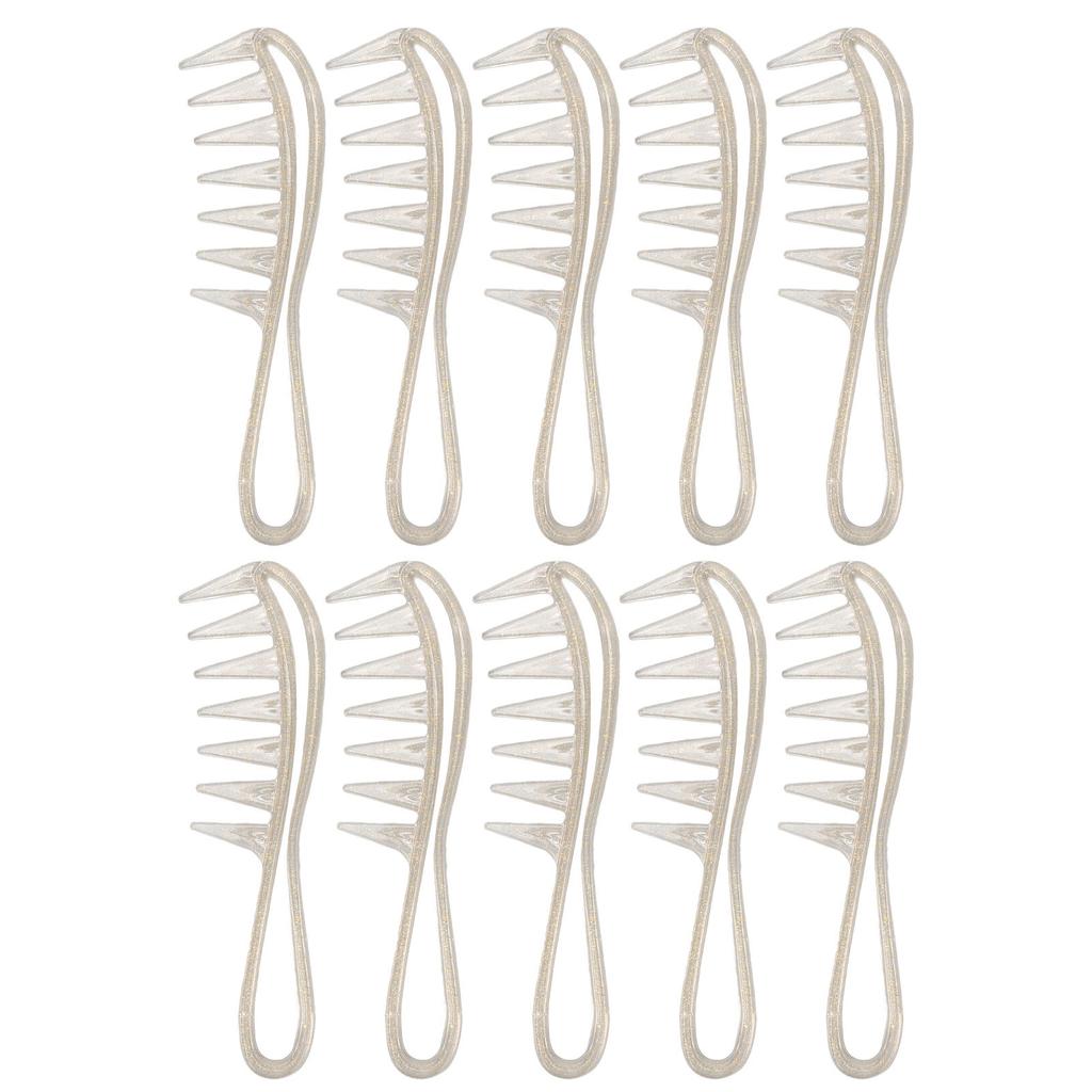 10pcs Wide Tooth Comb Ergonomic Handle Portable Plastic Detangling Comb for Men Women Hair Styling