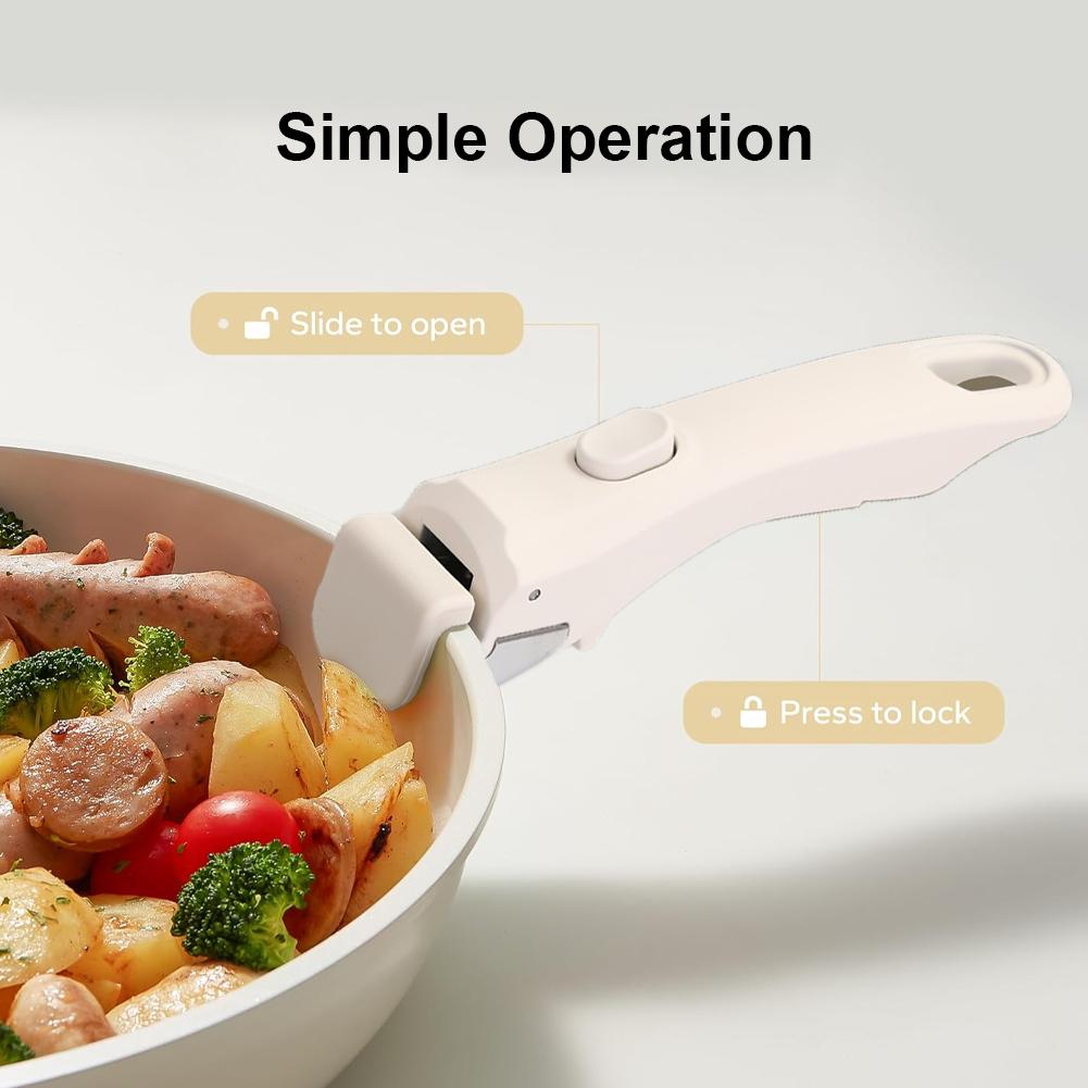 Universelt Avtakbart Pannehåndtak Ergonomisk Non-stick Avtakbart Anti-skålding Grytehåndtak for Alt Kokekar Kjøkkenverktøy