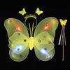Led Butterfly Wings Light Up Angel Wings Kids Hair Bows Girl Headband Costume Girls Dress Props Party Angel Luminous Fairy Wings