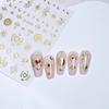 1Pc Bronzing Heart-Shaped Nail Stickers Gold And Silver Laser Butterfly Star Moon Glue Slider Diy Nail Accessories Decoration