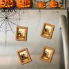 Cute Pumpkin Spooky Ornaments Wooden Black Cat Fridge Magnet, Seasonal Cartoon Kitchen Bathroom Decor, Autumn Home Decorations Theme Photo Frame