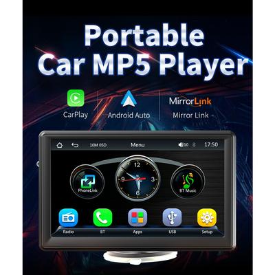 נגן מולטימדיה אוניברסלי 7 אינץ' אלחוטי CarPlay אנדרואיד אוטו רדיו לרכב מערכות חכמות GPS לתצוגת רכב