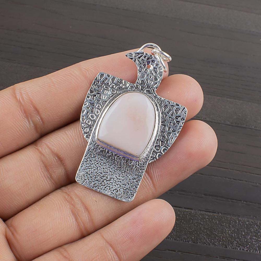 

Natural Pink Opal Gemstone 925 Sterling Silver Jewelry Designer Pendant 1.95 AJP-2291