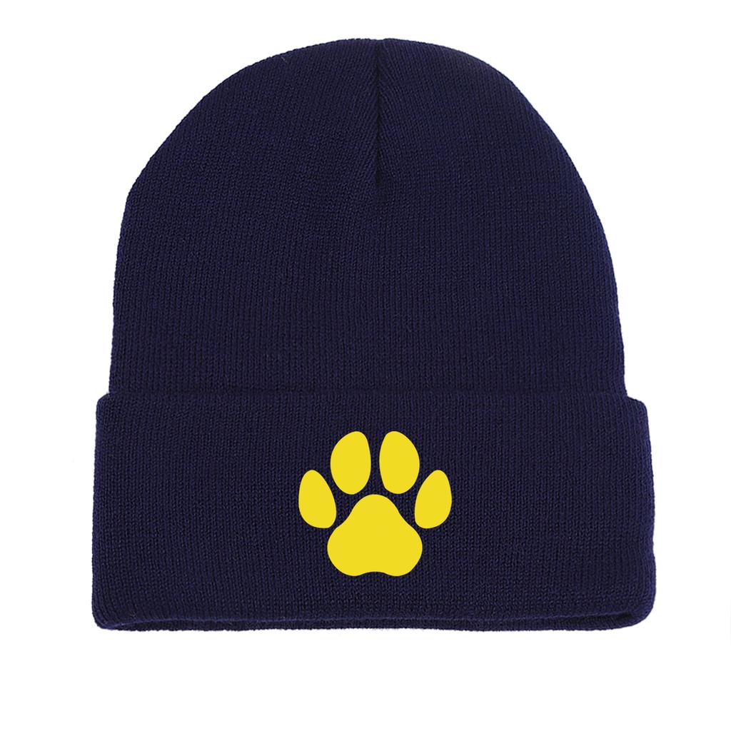 Multiple Colors Of Dog Paw Prints Winter Hats Unisex Cap Beanie Hats For Man Thermal Cozy Knit Hat Beanie Perfect For Travelling