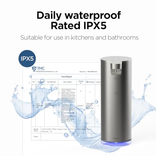 mooas Automatic Foaming Soap Dispenser - Pure & Clean Touchless Hand Soap Dispenser, Stainless Steel, USB Rechargeable, Hands-Free Dish Detergent Disp
