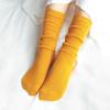 3 Pairs/lot Japanese Korea High School Girls High Socks Loose Solid Colors Double Needles Knitting Cotton Long Socks Women