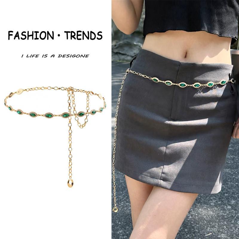 Gold And Silver Water Diamond Waist Chain For Women With Hook Closure In Collections