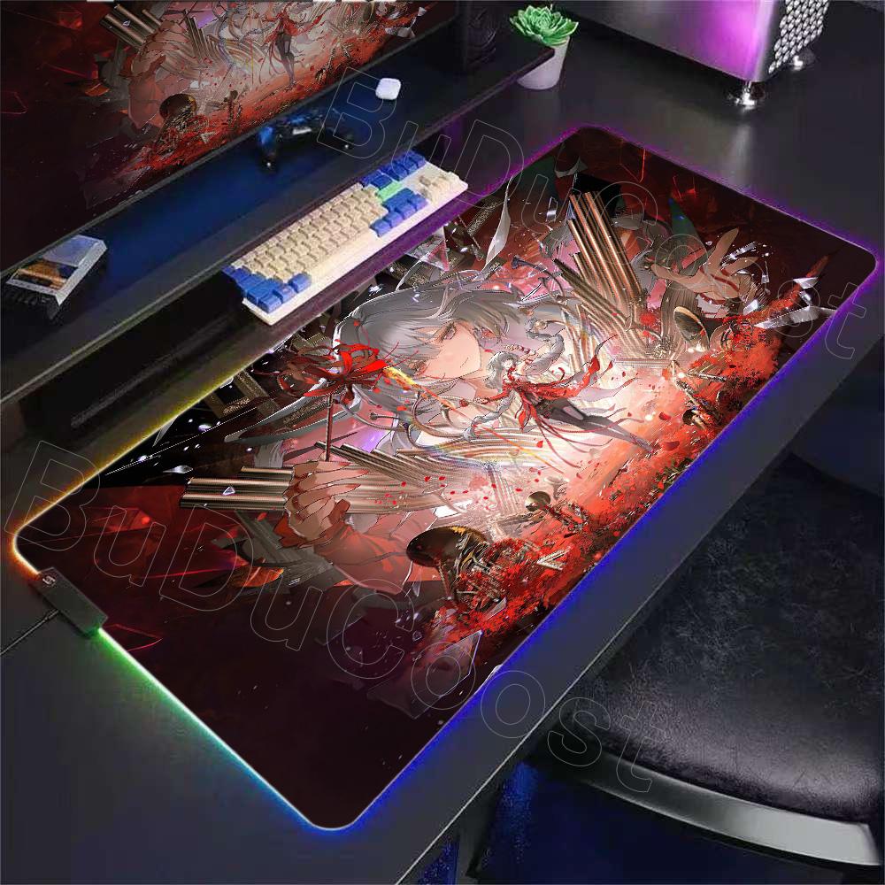 New Red Girl Wuthering Waves Phrolova Mouse Pad Anime Gaming Mouse Pad RGB Desk Mat Natural Rubber Desktop XXL Decorative Carpet