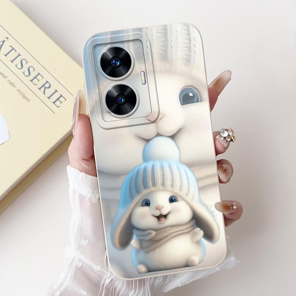 For Realme C55 Case RMX3710 Silicone Cute Cat Fashion Butterfly Flowers Love Painted Cover For Realme Narzo N55 Phone Case Funda