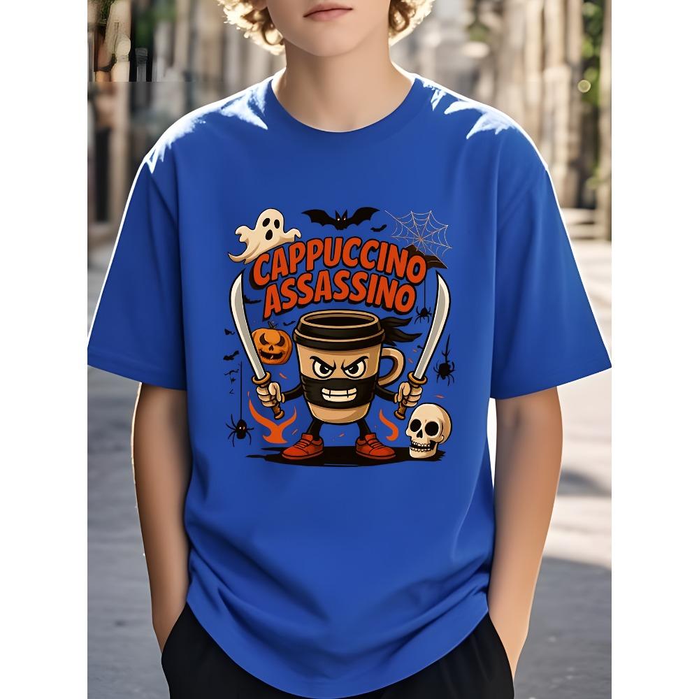 

Italian Brainrot Boy Clothes Funny Tralalero Tralala Graphic T-Shirt Short Sleeve Child Boy Clothing Summer Trend Casual Top Tee 100