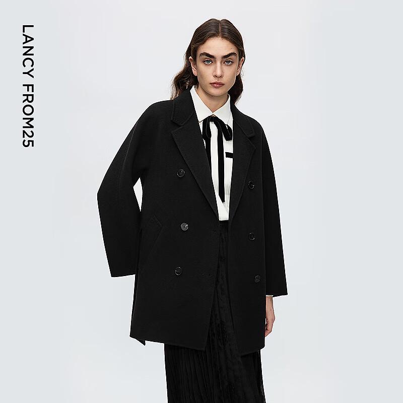 Lancy Pure Wool Double-Breasted Mid-Length Coat