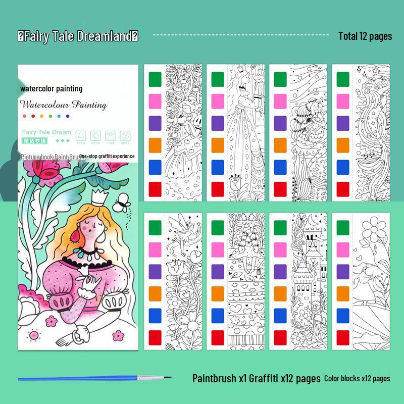 Children's Portable Watercolor and Gouache Doodle Book for Kindergarten