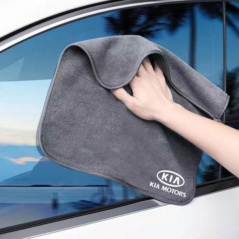 2026 Heißes Autoaufkleber Auto Waschen Mikrofaser Handtuch Reinigungs Trockentuch für KIA sportage ceed sorento cerato optima picanto rio sou