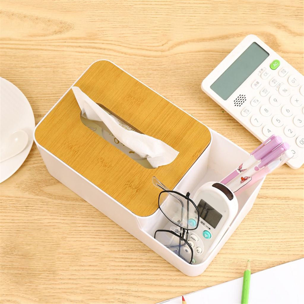 New Box Grid Tissue Dispenser Glove Box Plastic Paper Towel Holder Desktop Napkin Case Plastic Bamboo Paper Box Organizer