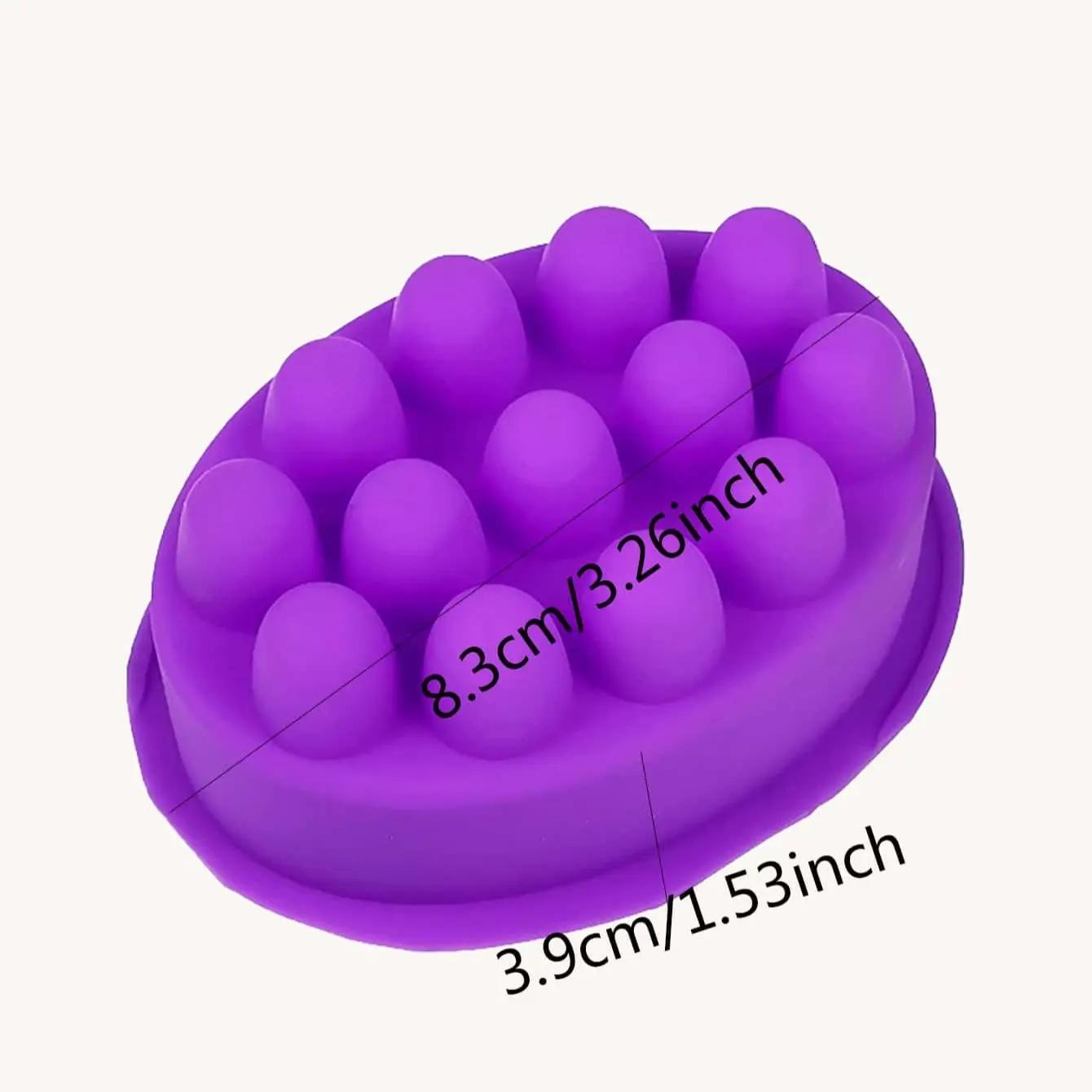

1pc-3D Handmade Silicone Soap Mold Massage Therapy Bar Making Mould Tools фіолетовий