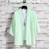 Spring Summer Men's Sun Protection Clothing Japanese Kimono Shirts Casual Open Stitch Lightweight  Solid Three Quarter Loose Couple Shirts M-5XL