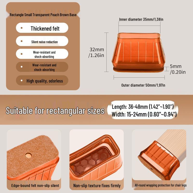 Reinforced Non-Slip Silent Chair and Table Leg Covers with Wear-Resistant Foot Pads