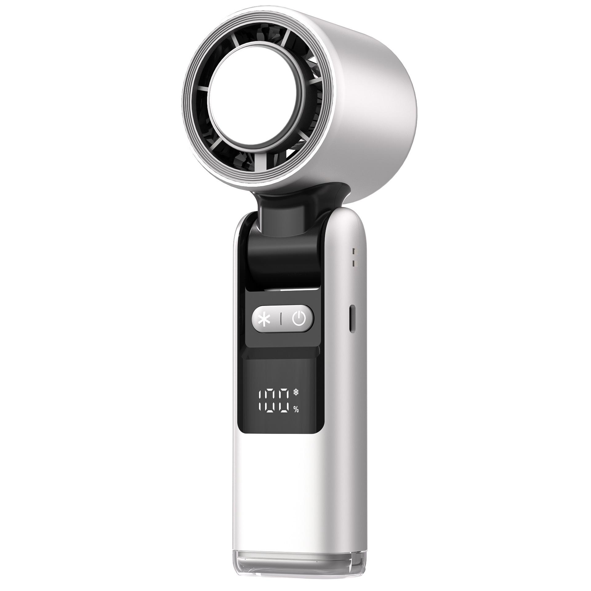 Portable High-Speed Folding Turbo Fan with Digital Display & Ice Compress 183*60*60MM