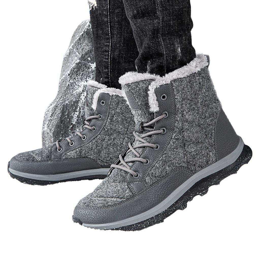 Fleece warm and windproof snow boots waterproof winter new long tube thick-soled fleece casual shoes