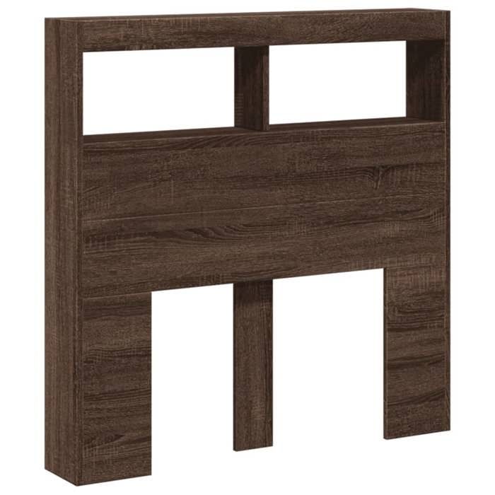 VidaXL Armoire Tête de Lit avec LED, Tête de Lit avec Compartiment, Meuble de Rangement Chambre à Coucher, Accessoire de 839188