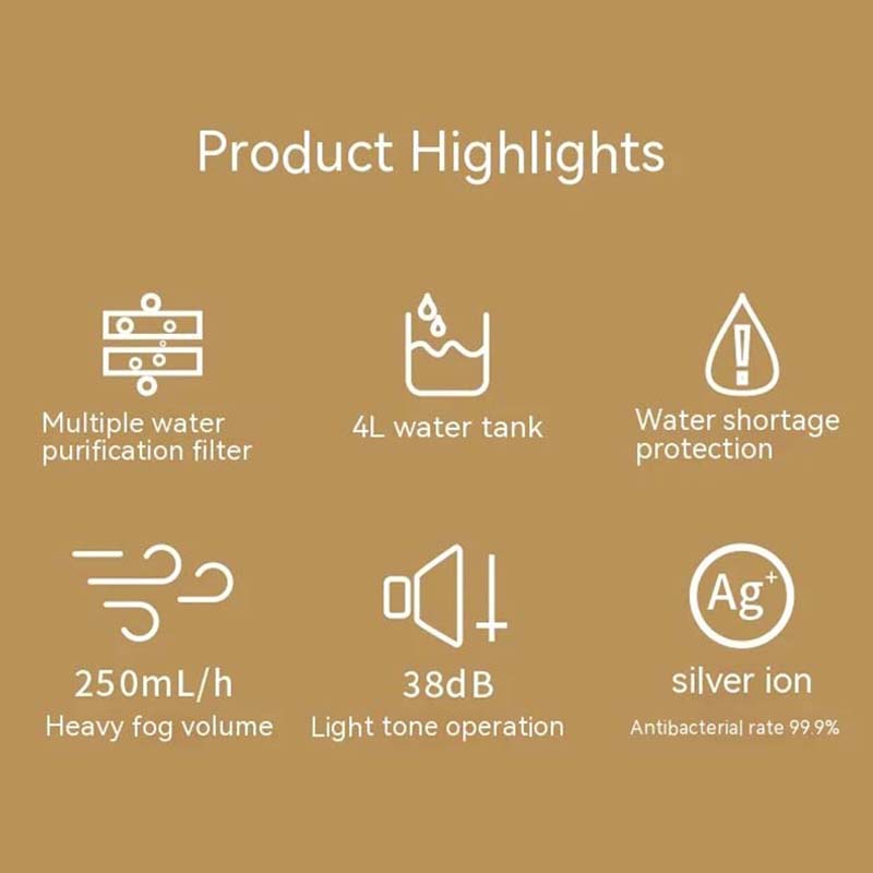 New 4L Double Spray Humidifier Home Mute Transparent Spray Fog With Night Light Usb Large Capacity Humidifier For Bedroom Office