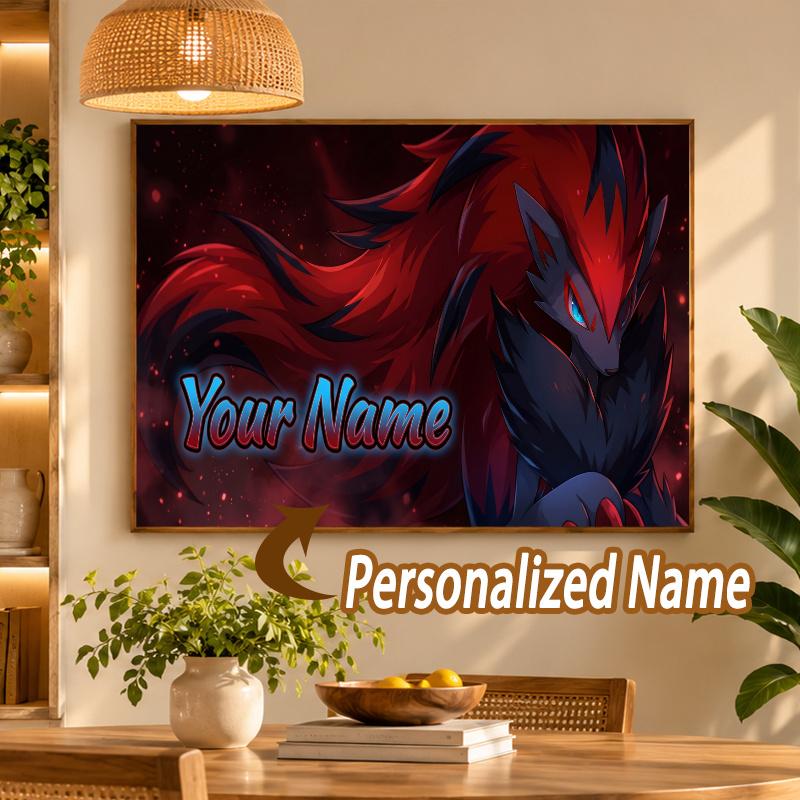 Zoroark Custom Name Diamond Painting Personalized 5D Full Drill DIY Diamond Art Home Decor