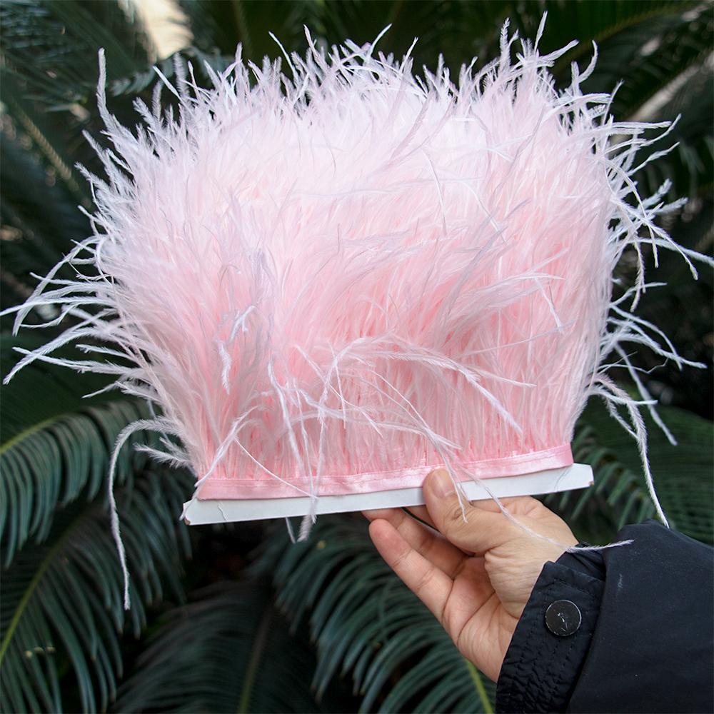 Feder1Meter Hohe Qualität Straußenfedern Band Straußenfederbesatz Hoch 8-10cm Bastelbedarf Hochzeitskleidung Accessoires Dekoration