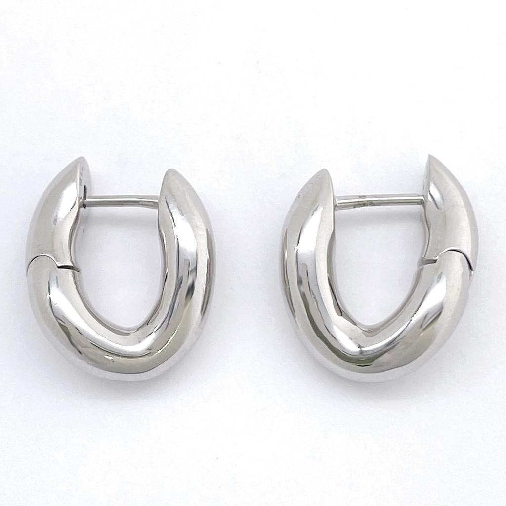 Balenciaga Mini Hoop Earrings Shiny Silver 656263 TZ99S 0926 [Item]